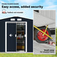 Outsunny 9.1'x6.4'x6.3' Garden Storage Shed w/ Floor Foundation Metal Tool Storage House w/ Double Doors Dark Grey Yellow