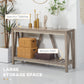 HOMCOM 52" Console Table, Farmhouse Narrow Entryway Table with Storage Shelf, Rustic Sofa Table with Anti-tipper for Living Room and Hallway, Brown