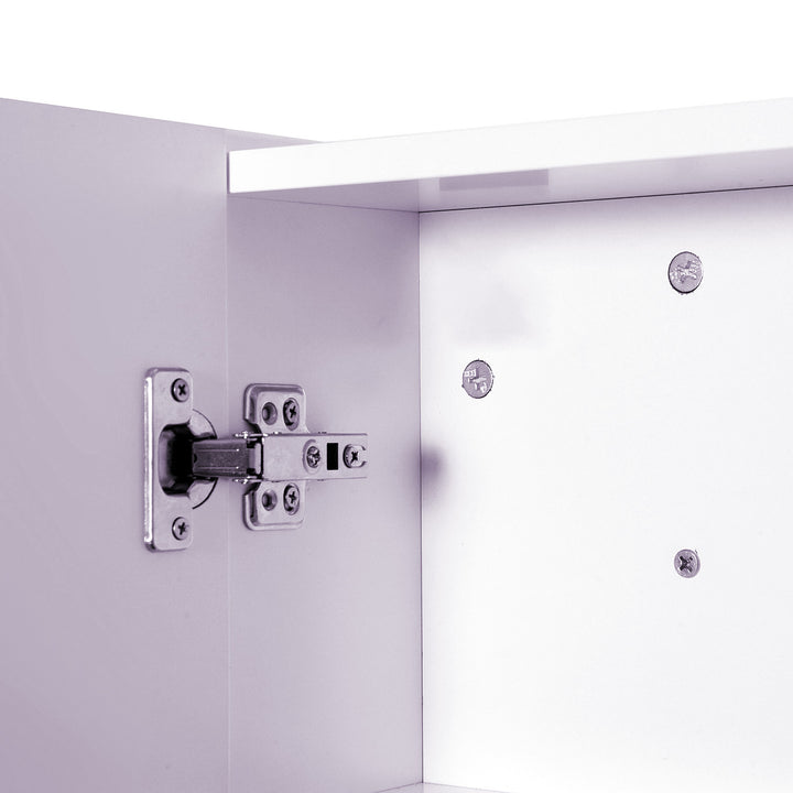 HOMCOM Wall Mount Mirrored Medicine Cabinet, Bathroom Mirror Cabinet with Adjustable Shelf, Double Soft Closing Doors, Light Lilac