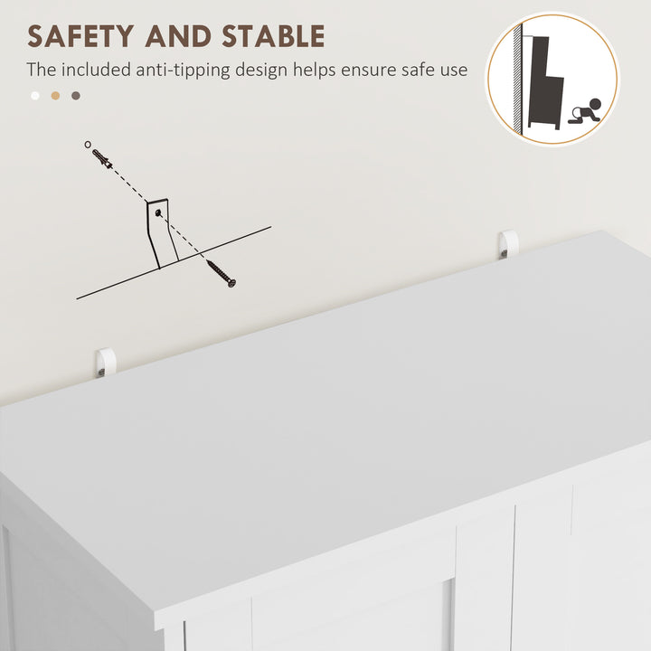 HOMCOM 50.5" Kitchen Storage Cabinet, Modern Kitchen Pantry Cabinet with 4 Doors, Drawer, Adjustable Shelf, Black