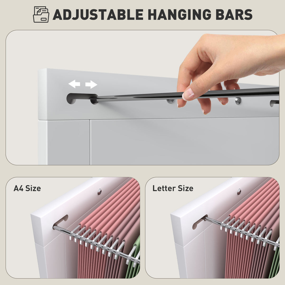 HOMCOM Vertical Filing Cabinet with 2 Drawers, Rustic Farmhouse Office Storage Cabinet for A4, Letter Size, Rustic Brown