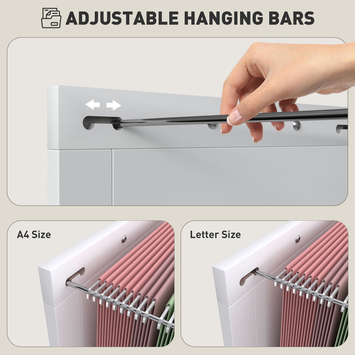 HOMCOM Vertical Filing Cabinet with 2 Drawers, Rustic Farmhouse Office Storage Cabinet for A4, Letter Size, Rustic Brown