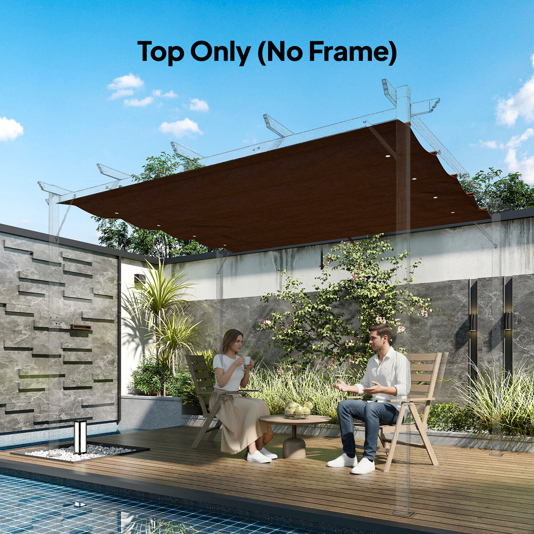Outsunny 8' x 9.4' Retractable Pergola Canopy Replacement, Fit 7' x 10' Frame, UV30+ Pergola Cover Top Only, Cream