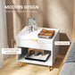 HOMCOM Nightstand with Fluted Panel, Bedside Table with Drawer and Open Compartment, Modern Night Table for Bedroom, Black