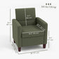 HOMCOM Fabric Accent Chair, Modern Armchair with Seat Cushion and Non-Slip Pads for Living Room, Bedroom, Light Brown