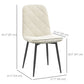 HOMCOM Dining Chairs Set of 4, Upholstered Dining Room Chairs with Steel Legs, Modern Kitchen Chair for Dining Room, Grey