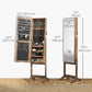HOMCOM Mirror Jewelry Cabinet Armoire, Lockable Jewelry Organizer with Full-Length Mirror, 3 Angle Adjustable, Grey