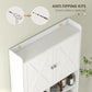HOMCOM Farmhouse Over the Toilet Cabinet with Barn Doors, Over the Toilet Storage Cabinet with Adjustable Shelf, White
