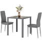 HOMCOM 5-Piece Rectangular Glass Kitchen Table and Chairs with Metal Frame and Faux Leather Upholstery for Dining Room, White