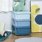 Qaba 3 Tier Kids Toy Organizer and Storage Bins with 3 Plastic Drawers, Blue