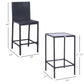 Outsunny 3 Piece Patio Bar Set Wicker Rattan Garden Bistro Set Barstool and Table for Patio Backyard Balcony Poolside, Black
