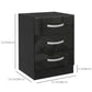 HOMCOM Modern Nightstand Set of 2, Bedside Tables with 3 High Gloss Drawers for Bedroom, White