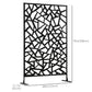 Outsunny Garden Privacy Screen, Decorative Outdoor Divider, Metal Privacy Screen with Stand, Irregular Fence Style, Black