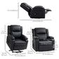 HOMCOM Lift Chair for Seniors, PU Leather Upholstered Electric Recliner Chair with Remote, Side Pockets, Quick Assembly, Grey