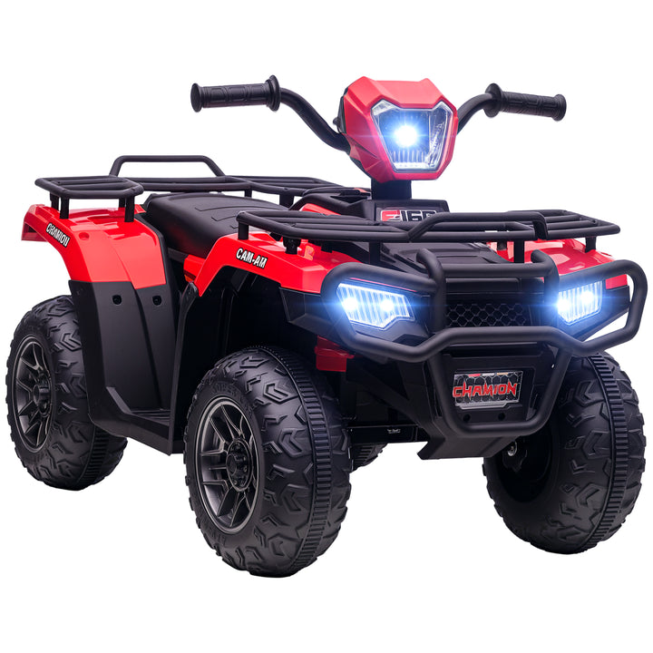 Aosom 12V Kids ATV Quad, 4 Wheeler Battery Powered Electric Vehicle with Music MP3, Headlights, High Low Speed, Treaded Tires, for Boys and Girls Ages 37-60 Months, Pink