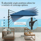 Outsunny 8'x8' Square Patio Hanging Offset Umbrella, Outdoor Cantilever Parasol w/ Cross Base, Cream White