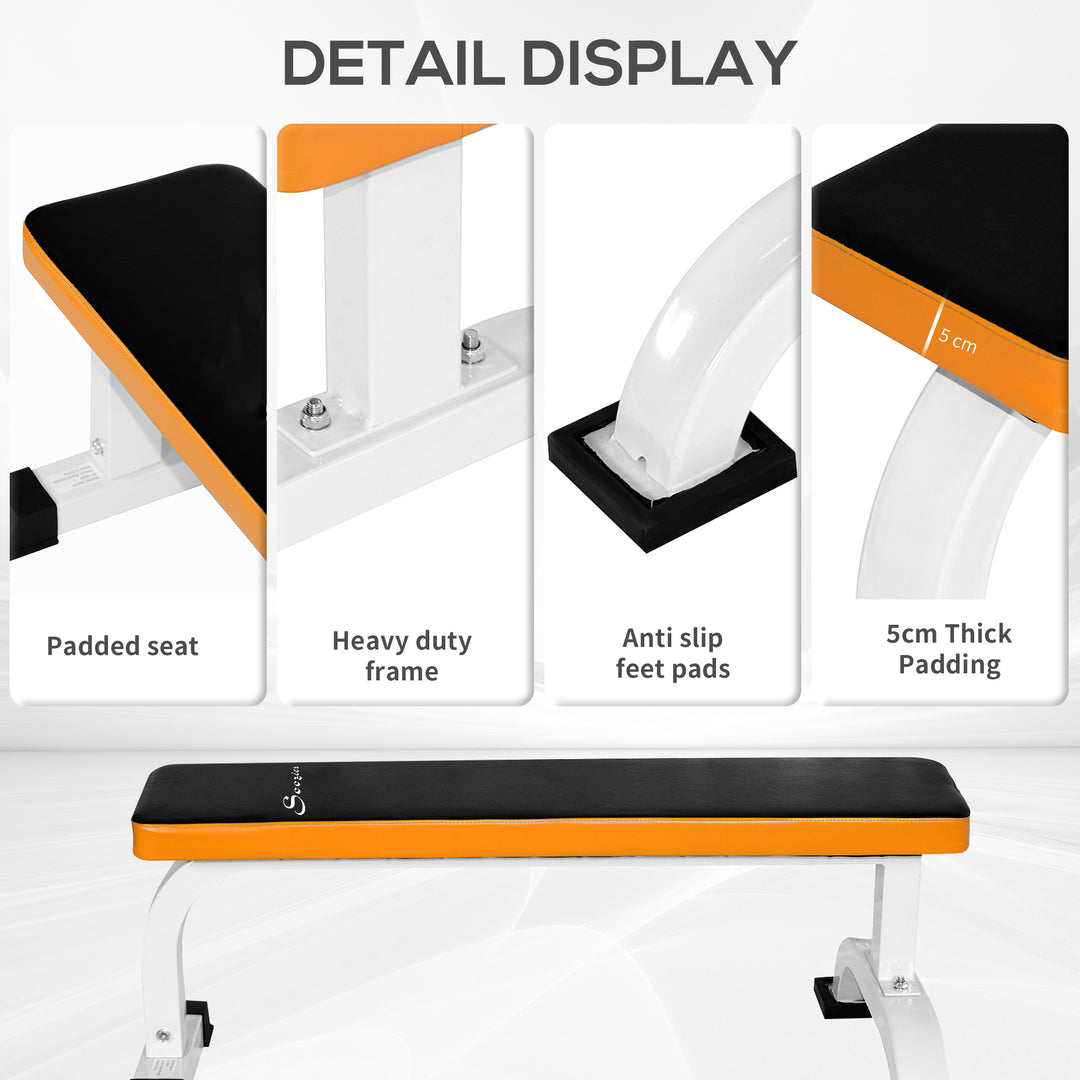 Soozier Multipurpose Workout Bench Flat Barbell Bench Weight Lifting Equipment Home Gym Utility Board