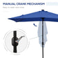 Outsunny 6' x 10' Patio Umbrella with 22 LED Solar Lights and Tilt, Rectangular Outdoor Table Umbrella with Crank, Beige