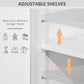 kleankin Freestanding Bathroom Cabinet with Adjustable Shelf and Drawers, Small Cabinet for Bathroom, Living Room, White