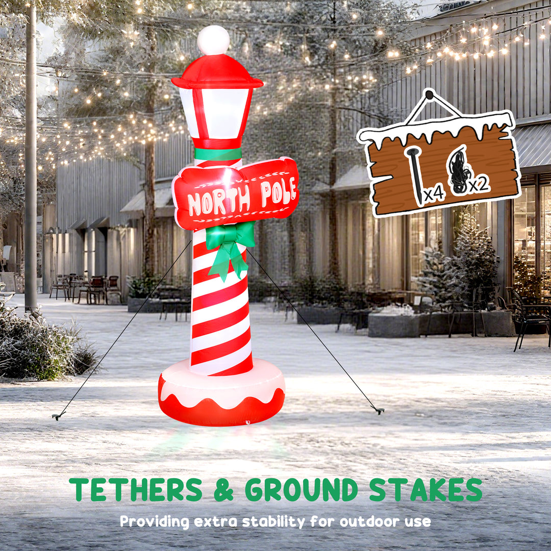 Outsunny 6FT Christmas Inflatable Decoration, Inflatable Lighthouse Xmas Blow Up Decor with LED Lights for Yard, Lawn, Garden