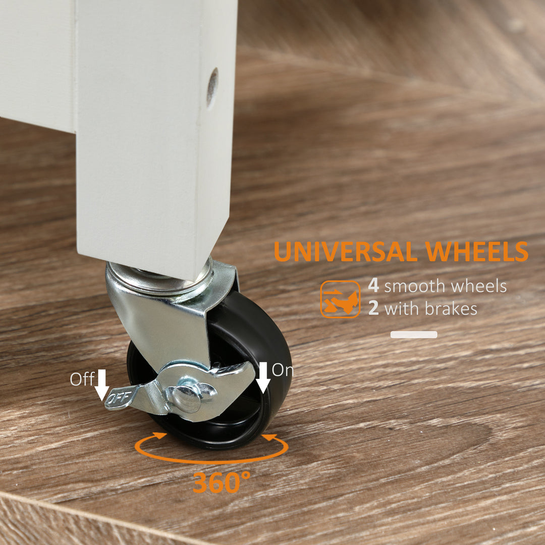 HOMCOM Kitchen Island, Compact Kitchen Cart on Wheels with Open Shelf & Storage Drawer for Dining Room, Kitchen, Black