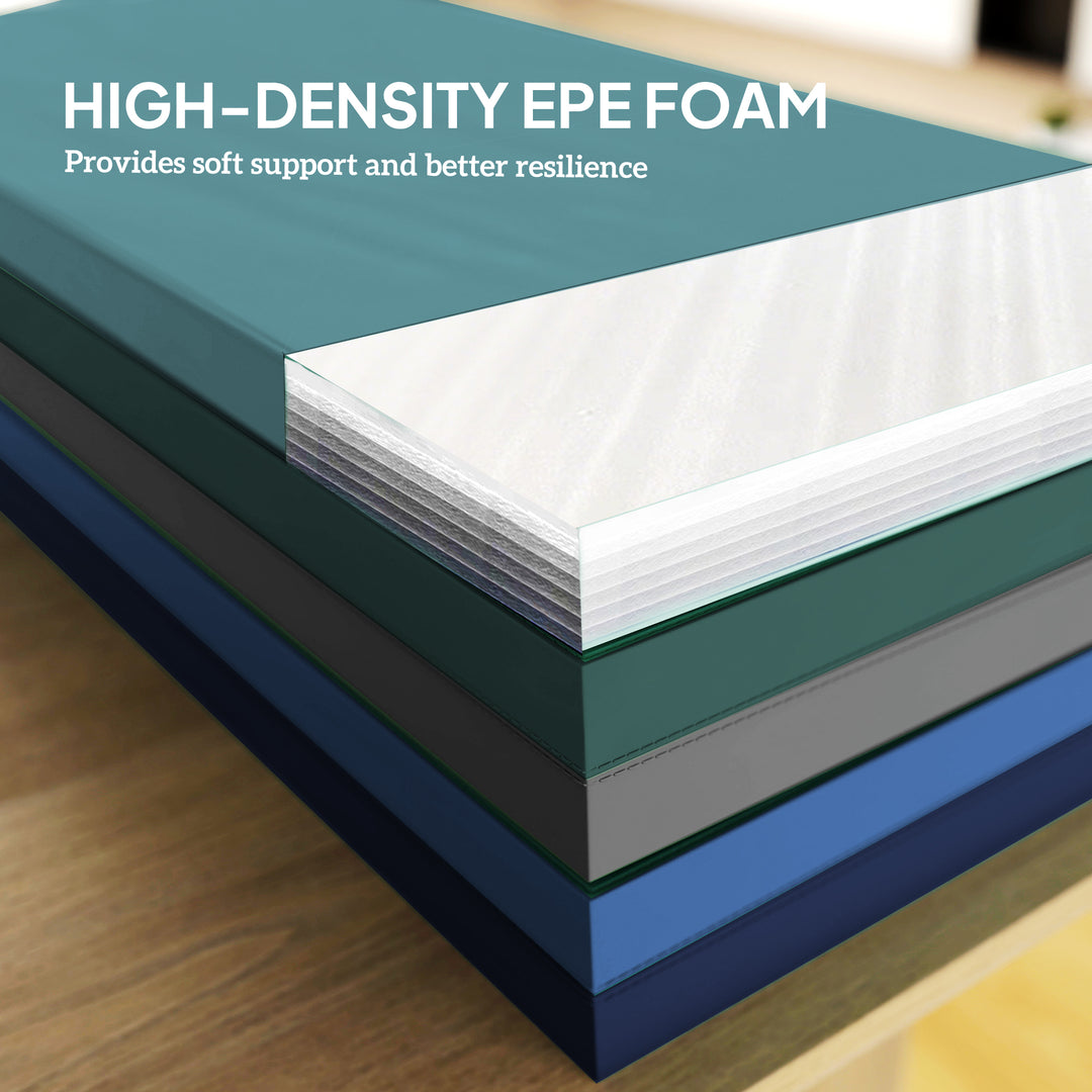 Soozier 6ft Folding Gymnastics Mat, Thick Exercise Mat with Carry Handles for Yoga Aerobics Fitness Training, Mixed Colour