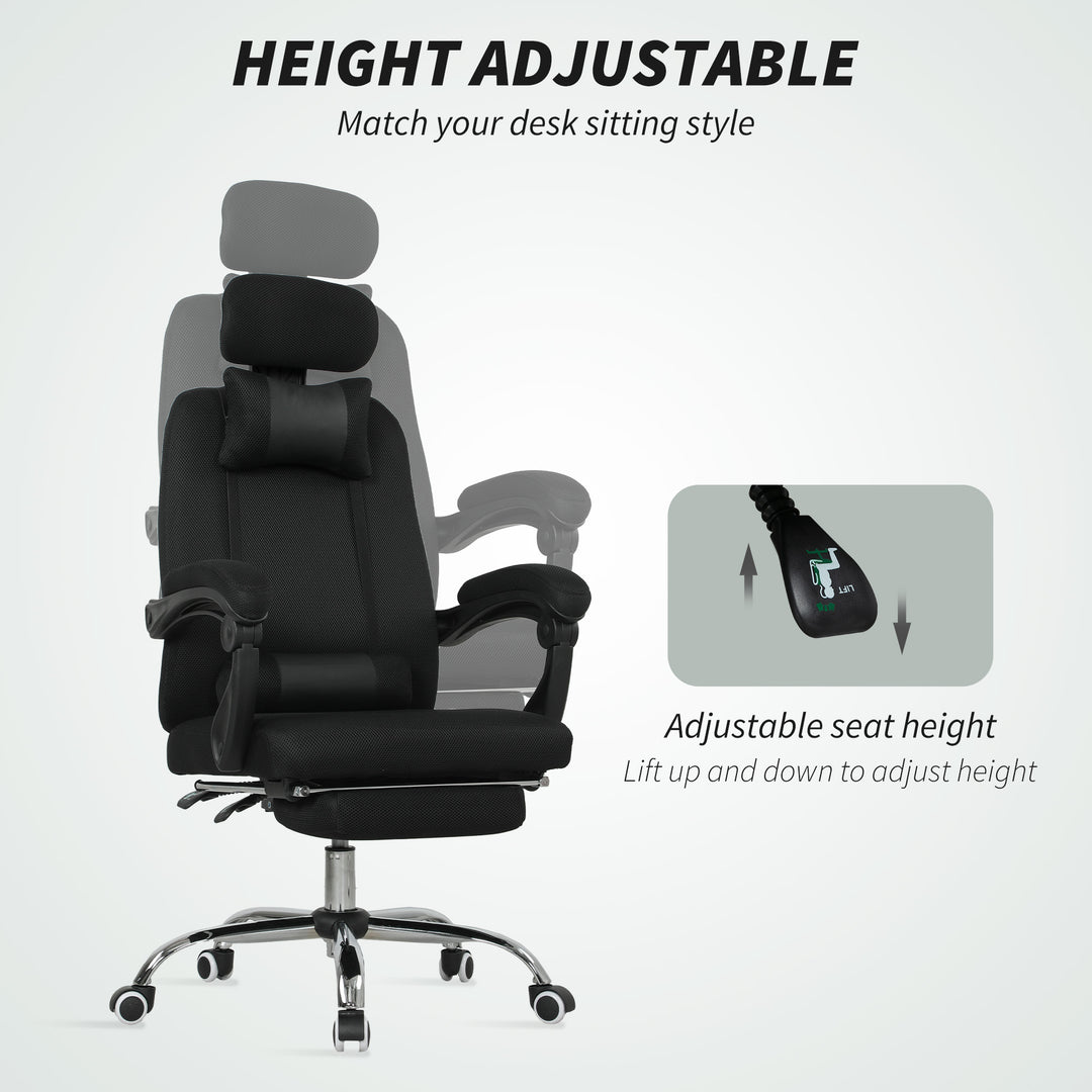 Vinsetto Ergonomic Executive High Back Office Chair with Footrest,Lumbar Support,Grey