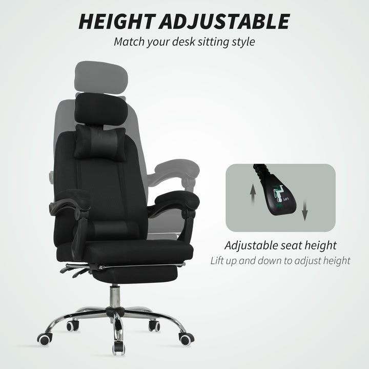 Vinsetto Ergonomic Executive High Back Office Chair with Footrest,Lumbar Support,Grey