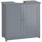 HOMCOM Under Sink Bathroom Cabinet with 2 Doors and Shelf, Pedestal Sink Bathroom Vanity Furniture, White