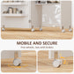 HOMCOM Sewing Machine Cabinet, Folding Sewing Table with Storage Shelf, Bins and Lockable Wheels for Small Space, White