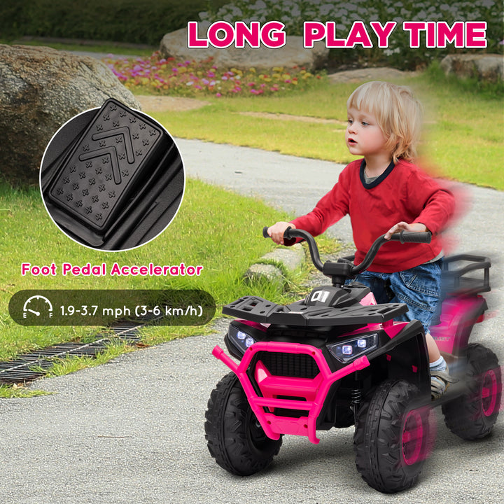 Qaba Kids ATV, 12V Battery Powered Electric Ride on Toy w/ Spring Suspension, Storage Basket, High & Low Speed, Green
