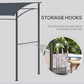 Outsunny 7' x 5' BBQ Grill Gazebo Tent, Garden Grill Canopy with Steel Frame and Hooks, Outdoor Sun Shade, Grey