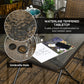 Outsunny 5 Pieces Folding Rattan Patio Table and Chairs for 4 with Umbrella Hole, Tempered Glass Top, Dark Brown