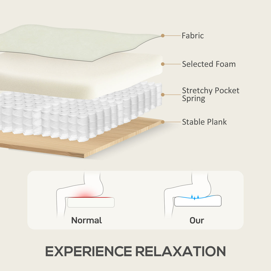 HOMCOM L Shape Sofa, Modern Sectional Couch with Changeable Chaise Lounge, Wooden Legs, Corner Sofa for Living Room, Cream