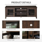 HOMCOM Fireplace TV Stand for TVs up to 60 inches, Wood TV Cabinet w/ Storage Doors or Living Room, Office, Coffee