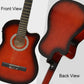 Soozier 39.5 Inch Acoustic Electric Guitar for Beginner with Strings, Beige Strap, 3 Picks and Case Bag, Wine Red
