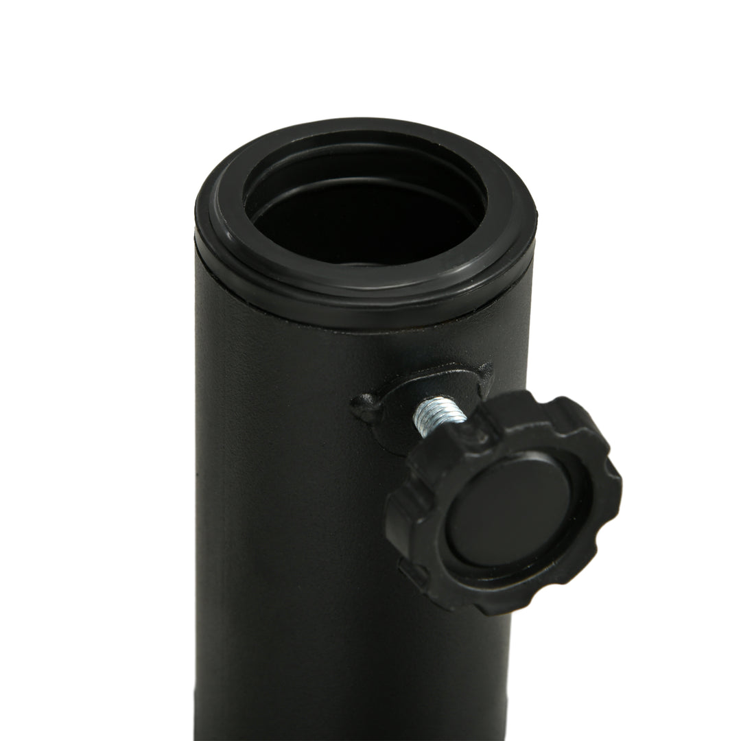 Outsunny 40lbs. Concrete Umbrella Base with Rattan Effect, Heavy Duty Parasol Stand for Outdoor Patio Umbrella, Bronze