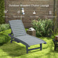 Outsunny Adjustable Lounge Chair, Outdoor Patio Chaise Recliner with Pull-out Tray and 2 Wheels