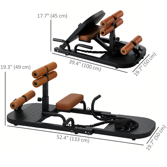 Soozier Foldable Sissy Squat Machine, Hip Thrust Machine with Push Up Stand, Multipurpose Glute Workout Equipment