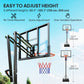 Soozier Basketball Hoop Outdoor, 4.4-10ft Portable Basketball Goal with Wheels and 44.5" Backboard, for Teenagers Youth Adults