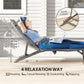 Outsunny Folding Chaise Lounge Chair Set of 2, Reclining Outdoor Lounge Chair Set with Quick Drying Pad Headrest Side Pocket, Tanning Chair Set for Beach Garden Pool, Light Grey