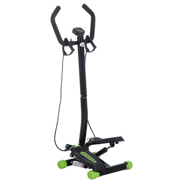 Soozier Adjustable Twist Stepper w/ LCD Monitor and Resistance Bands, Stair Stepper Aerobic Body Workout Fitness Machine for Home Gym
