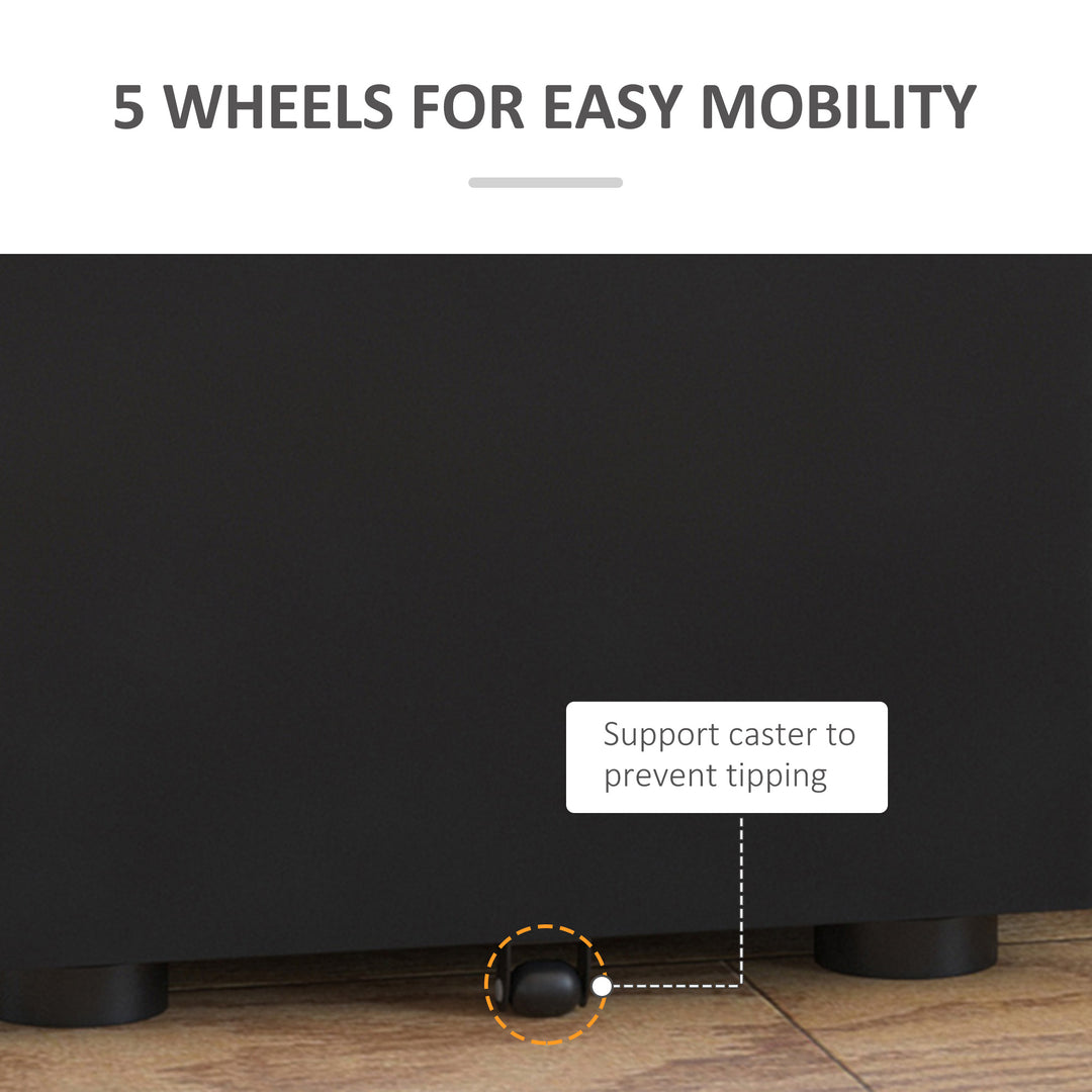 Vinsetto Metal Filing Cabinet 3 Drawer, Mobile Office Cabinet with Wheels for Legal, Letter, A4 File, Black