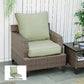 Outsunny Patio Chair Cushions, Thick Deep Seat Outdoor Seat Cushion with Back Cushion, Light Green