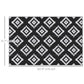 Outsunny Reversible Outdoor RV Rug, Patio Floor Mat, 6' x 9' Plastic Straw Rug for Backyard, Deck, Beach, Camping, Black & White
