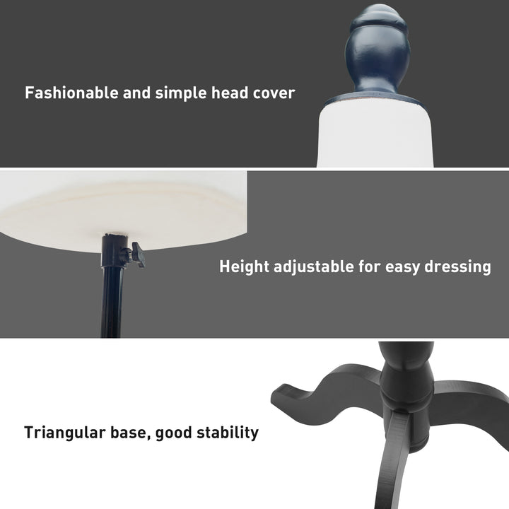 HOMCOM Female Fashion Mannequin Dress Form Torso Dressmaker Stand Clothing Display w/ Base (Black)