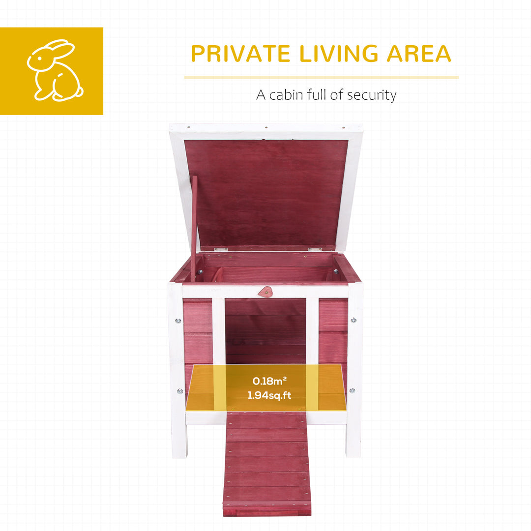 PawHut Wooden Rabbit Hutch Bunny Cage Outdoor Cat House Guinea Pig Cage Duck Shelter, Indoor Outdoor Use, 20"x16.5"x17", Grey