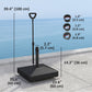 Outsunny Patio Umbrella Base with Adjustable Wheels and Handle, Outdoor Patio Umbrella Stand, Filled Up to 121lbs with Stand, 99lbs with Water for Garden Poolside, Black