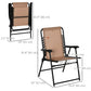 Outsunny Outdoor Folding Chair, Bungee Sling Foldable Patio Dining Chair with Armrests, Folding Lawn Chair for Camping, Garden, Pool, Beach, Backyard, Beige