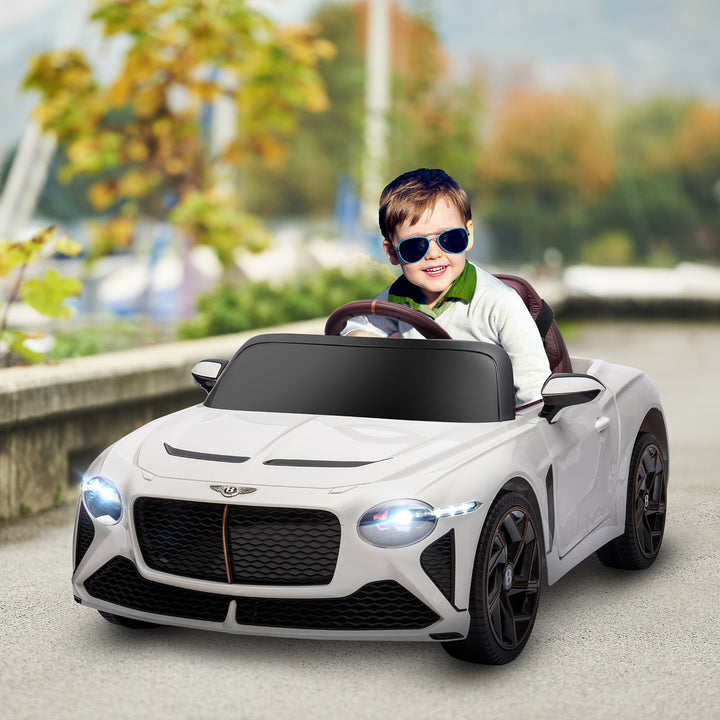 Aosom 12V Electric Ride on Car with Butterfly Doors, 3.1 MPH Kids Ride-on Toy for Boys and Girls with Remote Control, Suspension System, Horn Honking, White